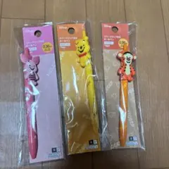 ラバークリップ付きボールペン ディズニー くまのプーさん 3点セット