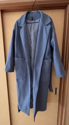 レディース　ロングコート　ブルー系
