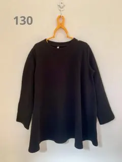 長袖 ワンピース 130 ブラック