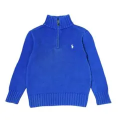 POLOラルフローレン　キッズ用ハーフジップコットンニットセーター　刺繍ロゴ