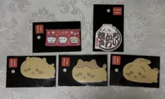 ちいかわ焼き ステッカー ちいかわ ハチワレ うさぎ ロゴ のれん 5点セット