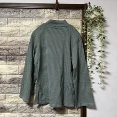 ストライプ タートルネック 長袖カットソー