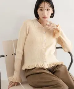 LOWRYS FARM スソフリルカーディガンLS ローリーズファーム ニット