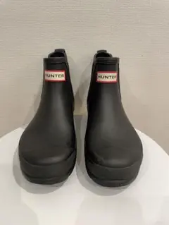 HUNTER ブラック チェルシーブーツ