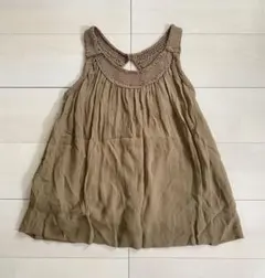 MACPHEEマカフィー　シルクベージュニット切り替えチュニックノースリーブ38