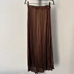 ZARA プリーツロングスカート ブラウン
