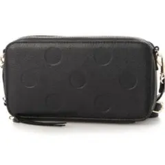 【極美品】perche 縦横2wayウォレットショルダー　ドット　黒のサムネイル