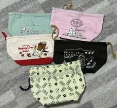 スヌーピー お弁当袋 ランチ巾着袋 ランチバッグのサムネイル