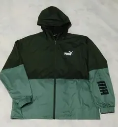 【PUMA 】フード付きウィンドブレーカー／XL／緑系