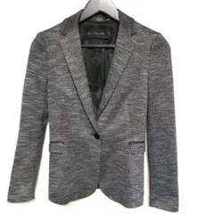ZARA　BASIC　レディース　テーラードジャケット　ミックスグレー　S相当
