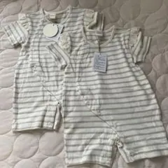 【新品タグ付き】 テータテート　前あきロンパース　2枚セット　70cm