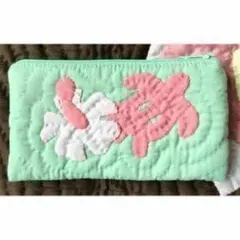在庫一掃セール!! カードポーチ♡ハイビスカス/ホヌ♡セルドングリーン