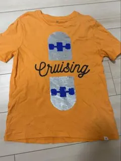 GAP キッズ Tシャツ スパンコール オレンジ 130サイズ