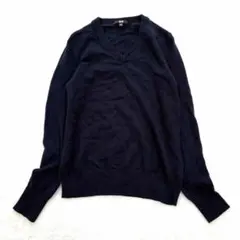 UNIQLO ユニクロ カシミヤセーター カシミヤ100 Ｖネック ネイビー M