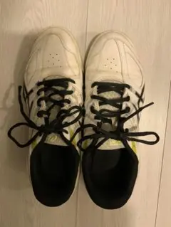 アシックス　スニーカー　25㎝　ホワイト　白⭐️クリーニング済