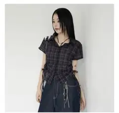 ビンテージチェック　シャーリングシアー半袖シャツ　Tシャツ