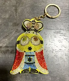 ミニオン　キングボブ　ぷっくりキラキラキーホルダー リングチャーム　m1