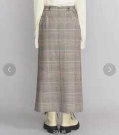 BEAUTY＆YOUTH BYチェックスリットフレアスカートM定価14850円