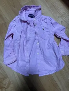 美品！大人OK！Ralph Lauren ピンク フリル 半袖シャツ - メルカリ