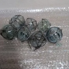 透明ガラス製浮き玉 7個セット
