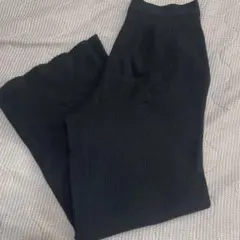 ユニクロ UNIQLO ウォッシャブルニットリブパンツ　ブラック　Lサイズ