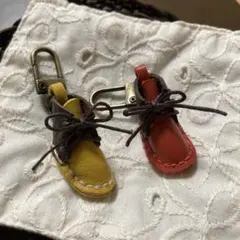 ミニチュアブーツキーホルダー　2個セット　イエロー　レッド
