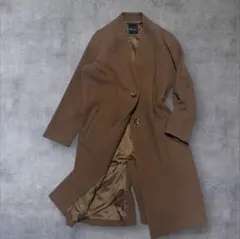 アーバンリサーチロッソ カシミヤ混 Ｖネックノーカラーコート ブラック