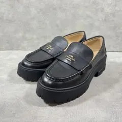 【極美品】 COACH コーチ ルーシー ローファー 厚底 黒 レザー