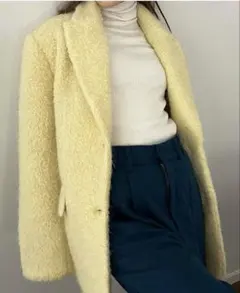 サモエド風 レモン色 ボアジャケット　オーバーサイズ