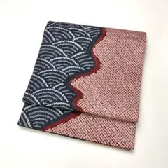 名古屋帯 総絞り 青海波 曲線模様 KO-1661