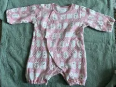 フリース ピンク ロンパース 雪だるま　70サイズ