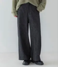 crewre ソフトツイストデニムワイドパンツ サイズ2 black