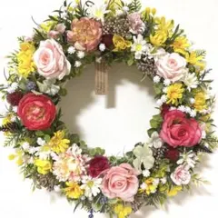 フラワーリース・春リース・ナチュラルリース