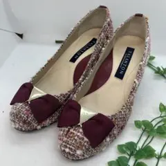 TALANTON✨ツイード パンプス ワインレッド