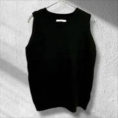 ⭐︎イーアールジー　ニットベスト　ブラック　着回し　秋冬　制服　通学　M