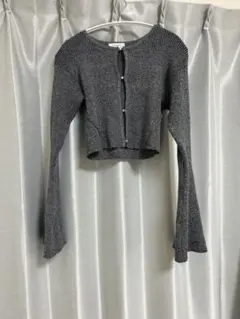 PAGEBOY グレー クロップドカーディガン