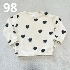 ZARA kids ハート柄 スウェットトレーナー 裏毛　98 2-3y