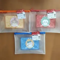 ちいかわフラットポーチ2 3個セット うさぎ　ちいかわ　ハチワレ　ナガノ