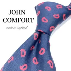 【極美品】JOHN COMFORT ネクタイ 小紋柄 ネイビー イングランドのサムネイル