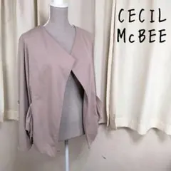 美品CECIL McBEEセシルマクビーノーカラージャケット薄手ベージュ