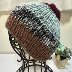 ハンドメイド♡小さめ個性的シンプルニット帽