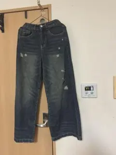 Dazy ダメージ加工 ワイドレッグデニム S