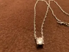 シルバー ラウンドカットクリスタル 925ネックレス