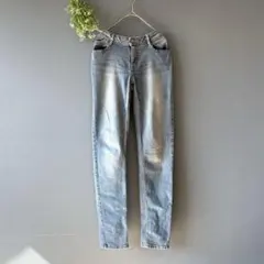 ザラ［L］美品◎上品カジュアル◎美シルエット◎色落ち加工◎スリムストレートデニム