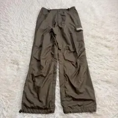 y8509 カーゴパンツ メンズL シャカシャカ ゆるだぼ カーキ ウエストゴム