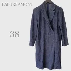 ロートレアモン　ウールカシミア混コート　ネイビー　M きれいめ