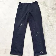 ディッキーズ ワークパンツ 無地 ストレート W34 黒色 コットン混