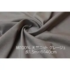 天竺ニット 生地 グレージュ 長1.5ｍ 巾140cm