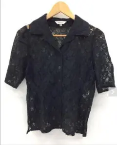 MOUSSY　黒 レース 半袖 ボタンシャツのサムネイル