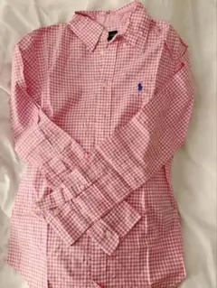 美品❤ ラルフローレン（4）ピンクギンガムチェック 長袖シャツ 